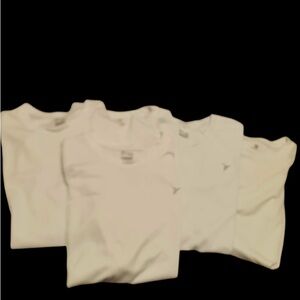 Set of 5 White Active Crew Neck Old Navy T-Shirts a Bundle Lot XXL